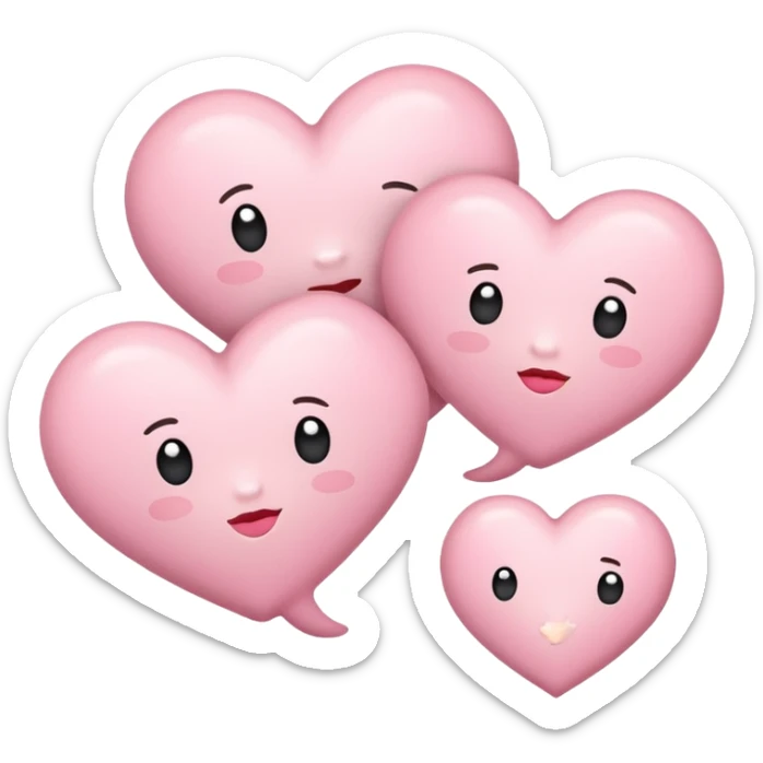 white thought bubble,  thinking of love hearts kisses and love letters  sticker