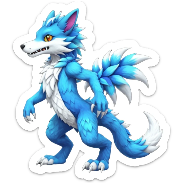 Grem2-Wickerbeast-Vernid-Sergal-fusion-hybrid-fursona-furry-fursuit, full body sticker