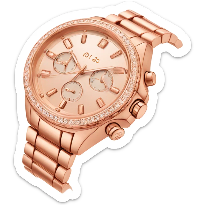 rose gold colored watch  sticker