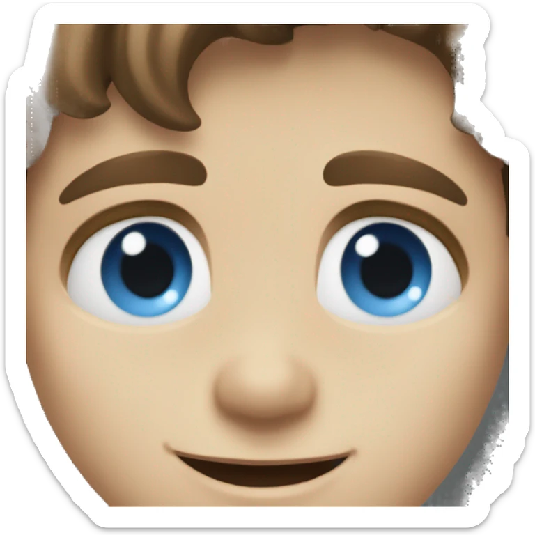 German boy with brunette hair and blue eyes and a sweet smile sticker