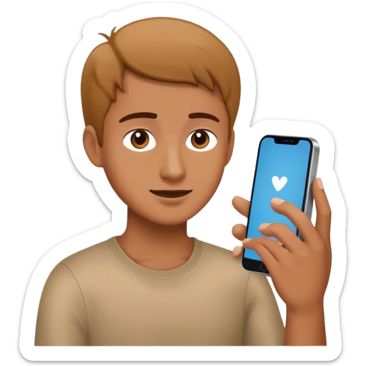 the back of a person looking at a phone to reach out to friends sticker