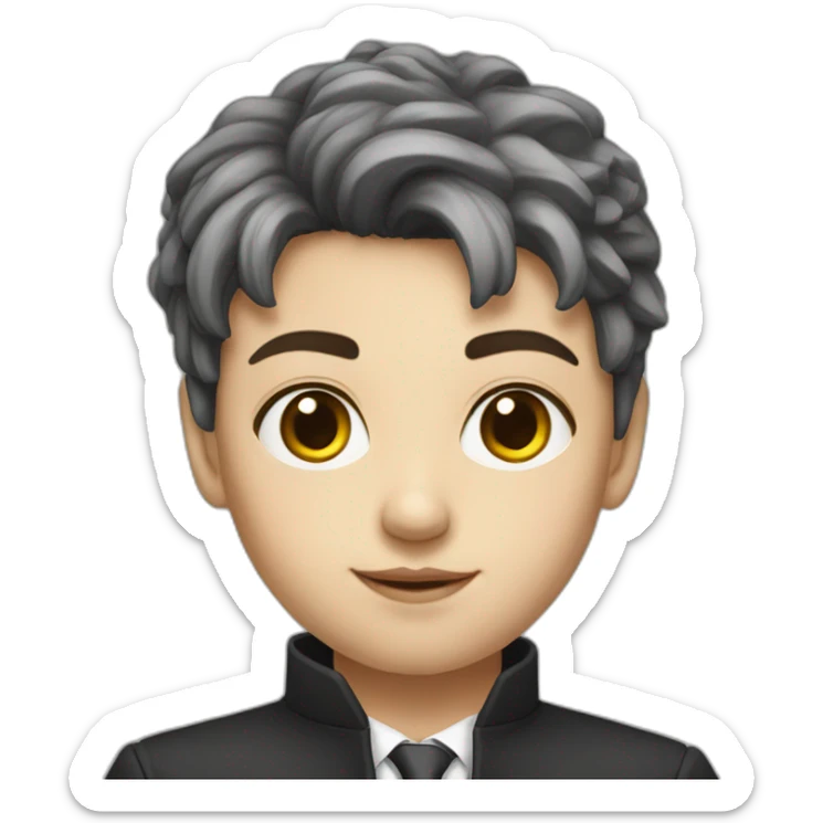 young member of Parliament with bright skin, dark hair  sticker