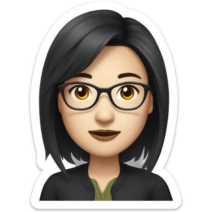 Whitney Lau wearing glasses, dark hair, chinese, woman sticker