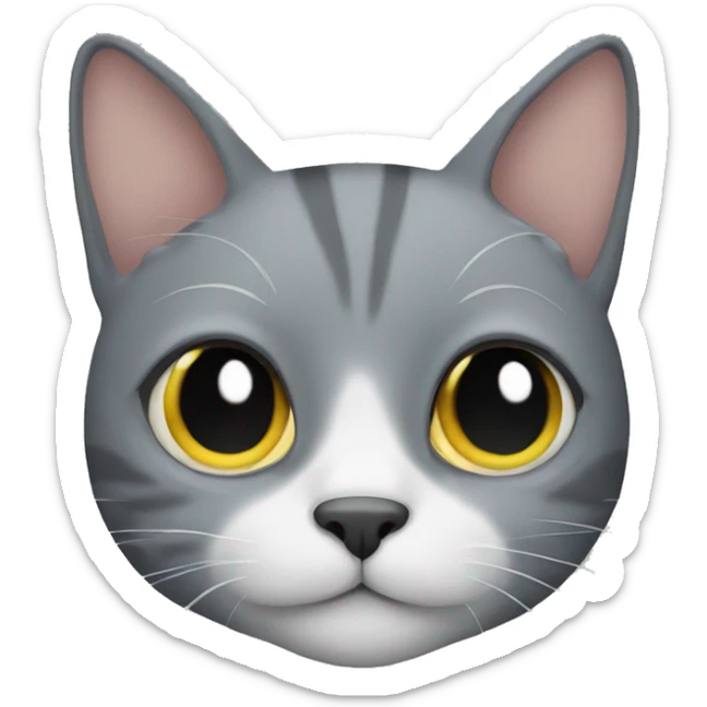 Grey cat sticker