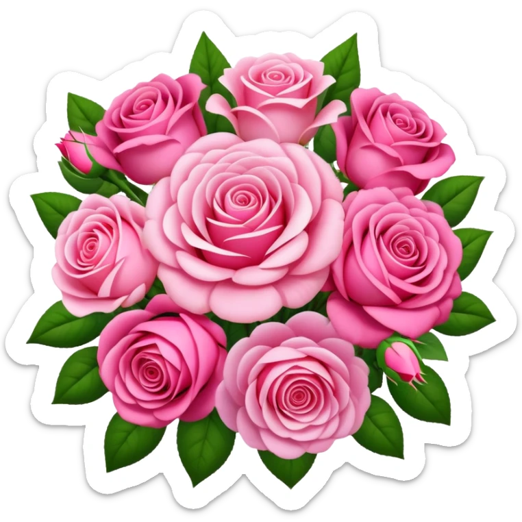 Huge pink flower bouquet with different  flowers and pink tones and roses sticker
