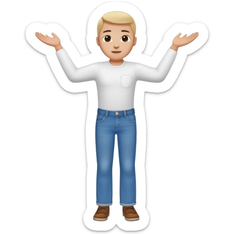 Una persona con los vrazos estirados hacia ambos lados sticker