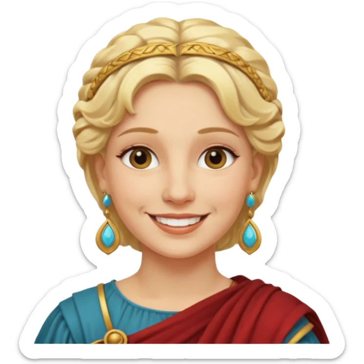 Ancient Roman woman with earrings and blonde hair sticker