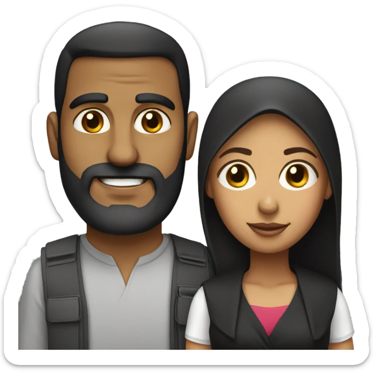 Iraqi man and Puerto Rican woman sticker
