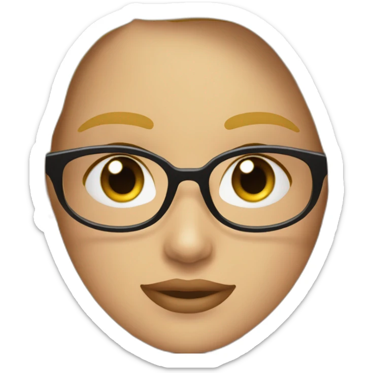 chica rubia con pelo largo ondulado, con ojos azules, labios rojos y gafas negras sticker