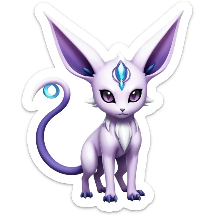 Shiny Exotic Badass Mystical Mysterious Gothic Espeon-Absol-Pokémon-Fakémon-hybrid-creature (full body) sticker