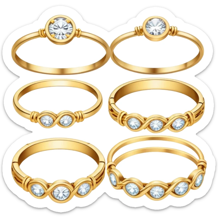 jewelry shop with diamond rings and gold bracelets sticker