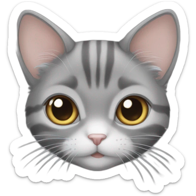 one cat Chinchilla full brown long hair with one cat gray short hair sticker