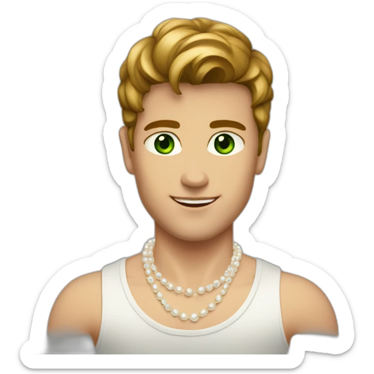 Posh-muscle-boy-with-pearl-necklace-and-green-eyes-and-brown-hair sticker