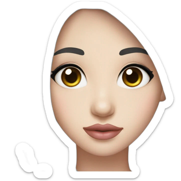 Beautiful woman,Black hair,long hair,White skin,oval face,big eyes,Blackeyes,Pink lips,Chinese sticker