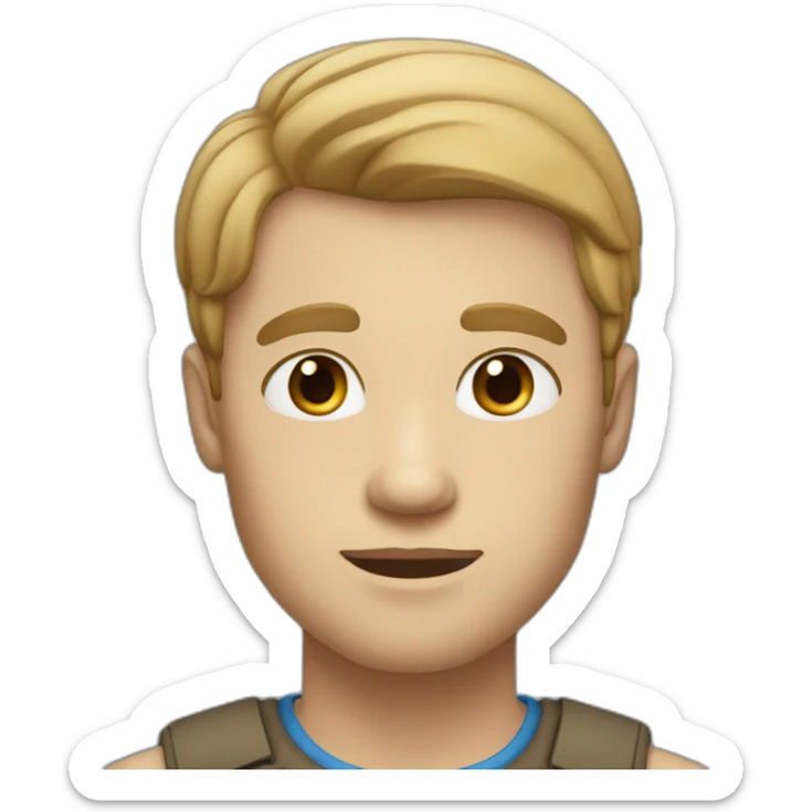 Man with light skin and blue eyes and light brown hair sticker