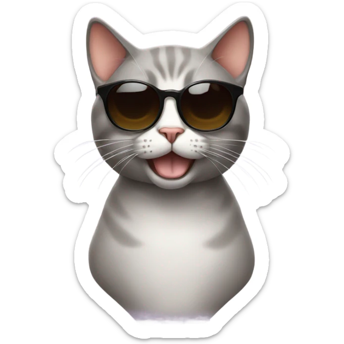 Cat with sunglasses sticker