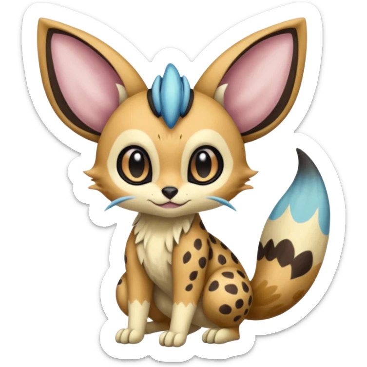 Big-eared Batty Meloetta-Furret-Serval-Cresselia-Palkia-Stitch-Fakémon-creature-hybrid sticker