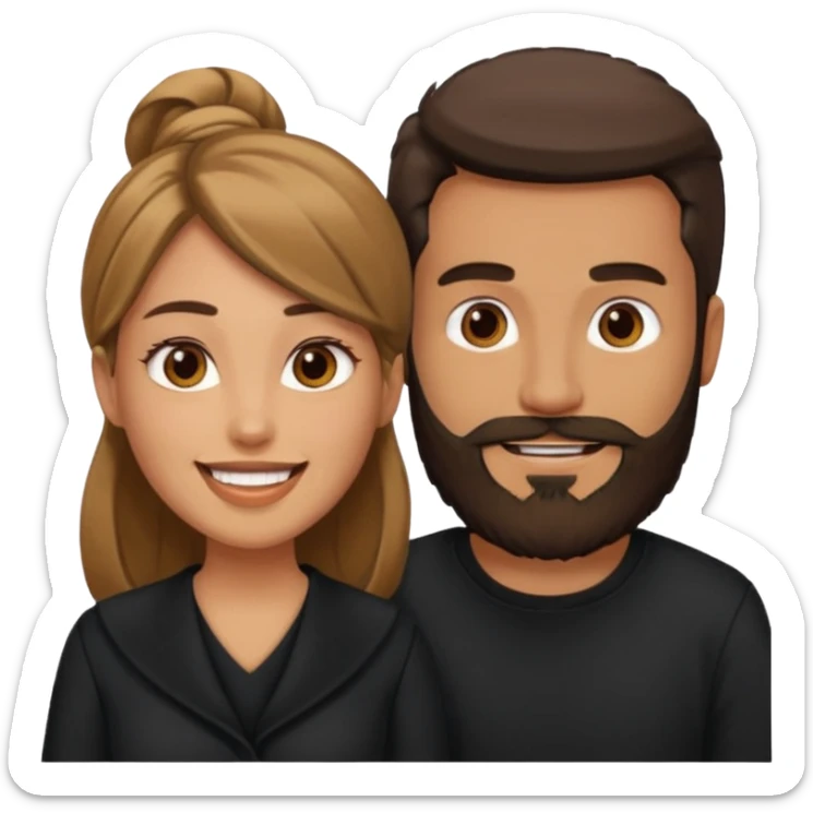 nake them looking towards each other. add some beard to man. make the clothings darker sticker