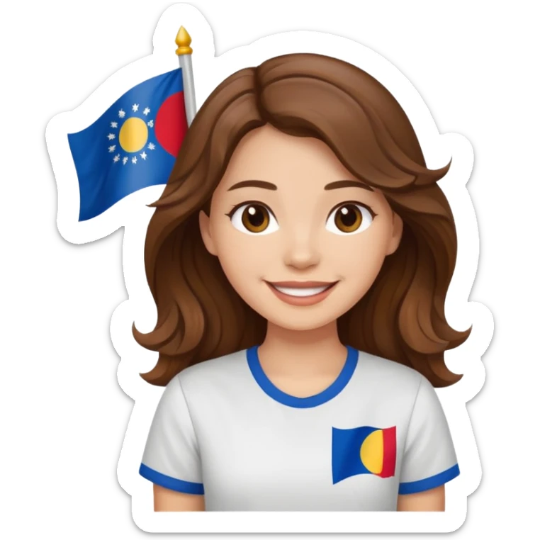 alternative white girl wavy brown hair girl filipino flag sticker