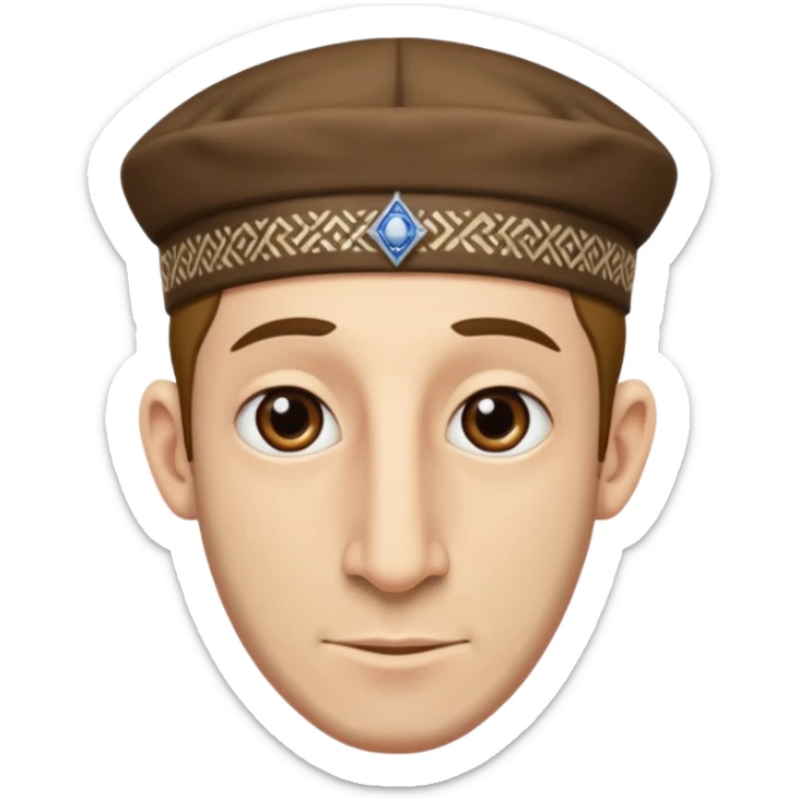 fai un uomo con il naso lungo che pende tipo vilager di Minecraft però mettigli un cappellino ebreo e le ciocche ebree ai lati sticker