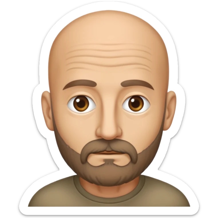 Give me a stalker emoji of a tall skinny bald Italian with scruf beard in his 50s  sticker