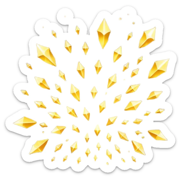 Cluster of radiant golden sparkles floating in mid‑air, soft bokeh, magical glow, dark blurred background, high resolution sticker