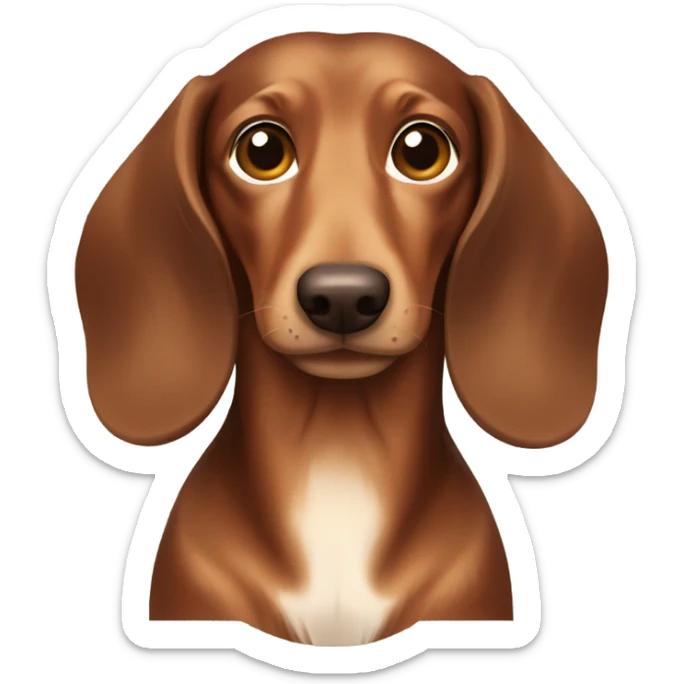 Brown longhair dachs with light Brown eyes and Brown nose in a sunny field sticker