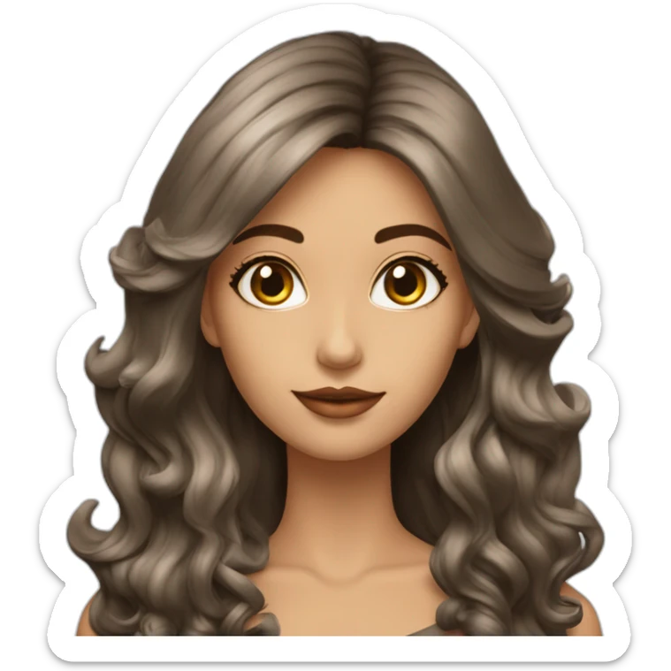 Mujer cabello largo negro ojos color café con delntal trabajando resina epoxica sticker