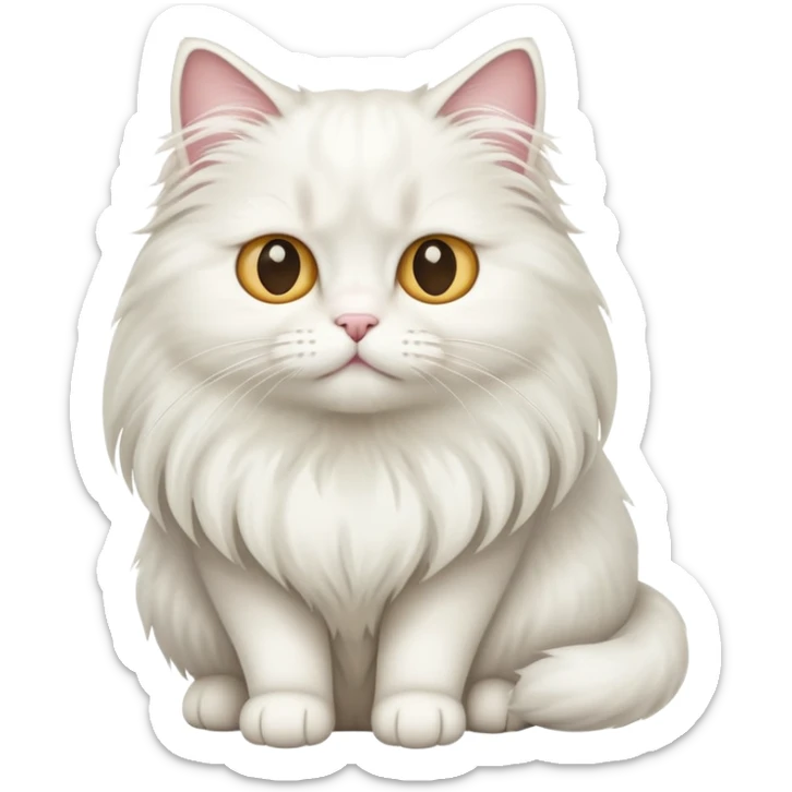 White long-haired cat sticker