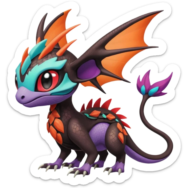 Meloetta-Noivern-Spyro-Toothless-Stitch-Pokémon-Fakémon-creature-hybrid sticker