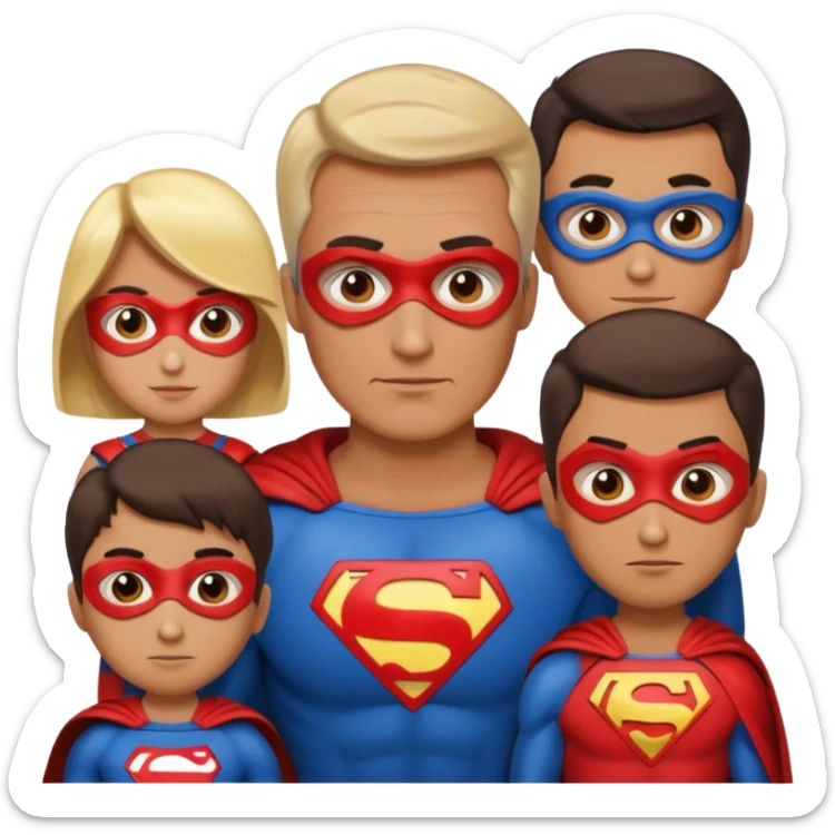 Generate super hero abstract emoji, father in superhero family, more adult sticker