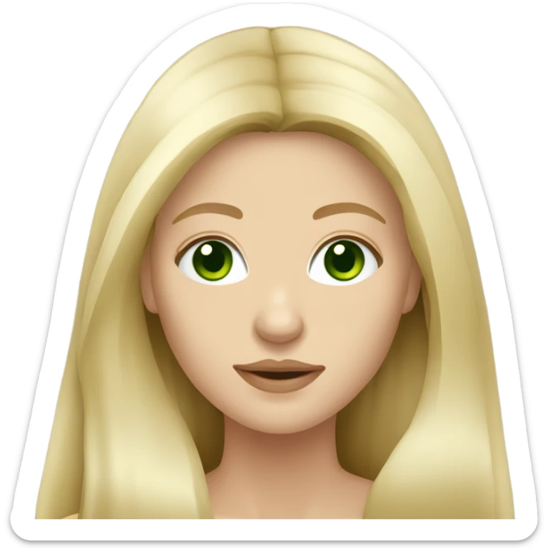 Blonde Slavic women with long hair and green eyes  sticker