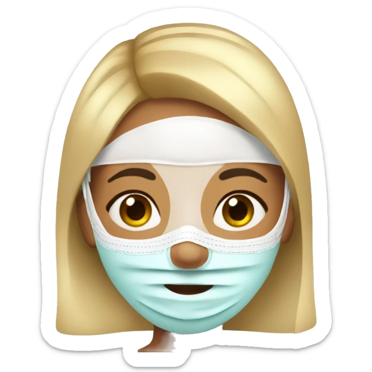 the girl with the cosmetic mask on her face sticker