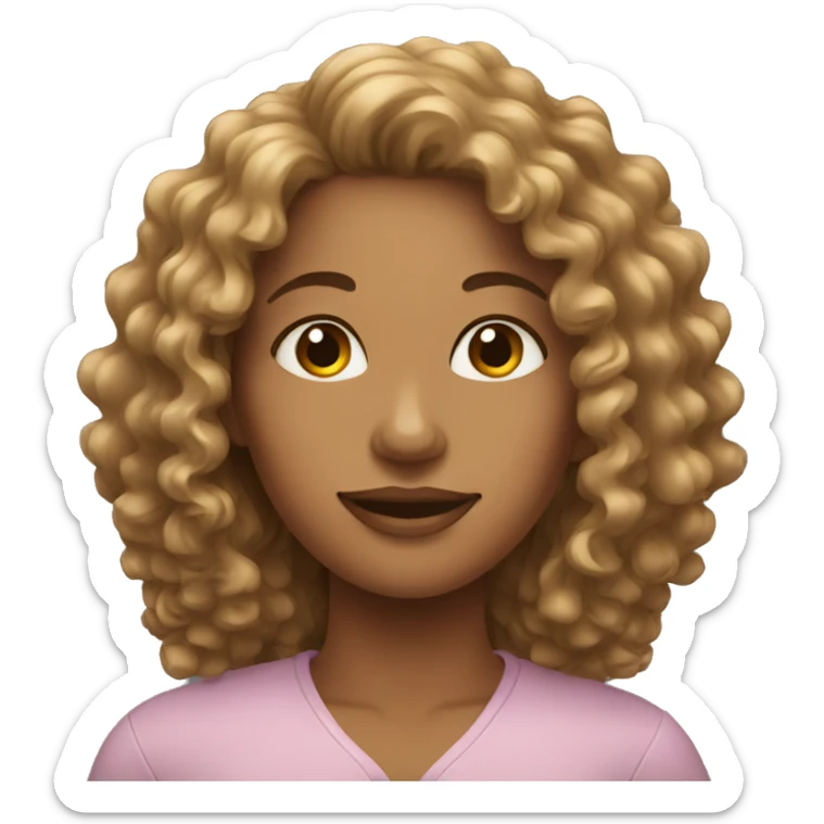 Women with curly long hair sticker