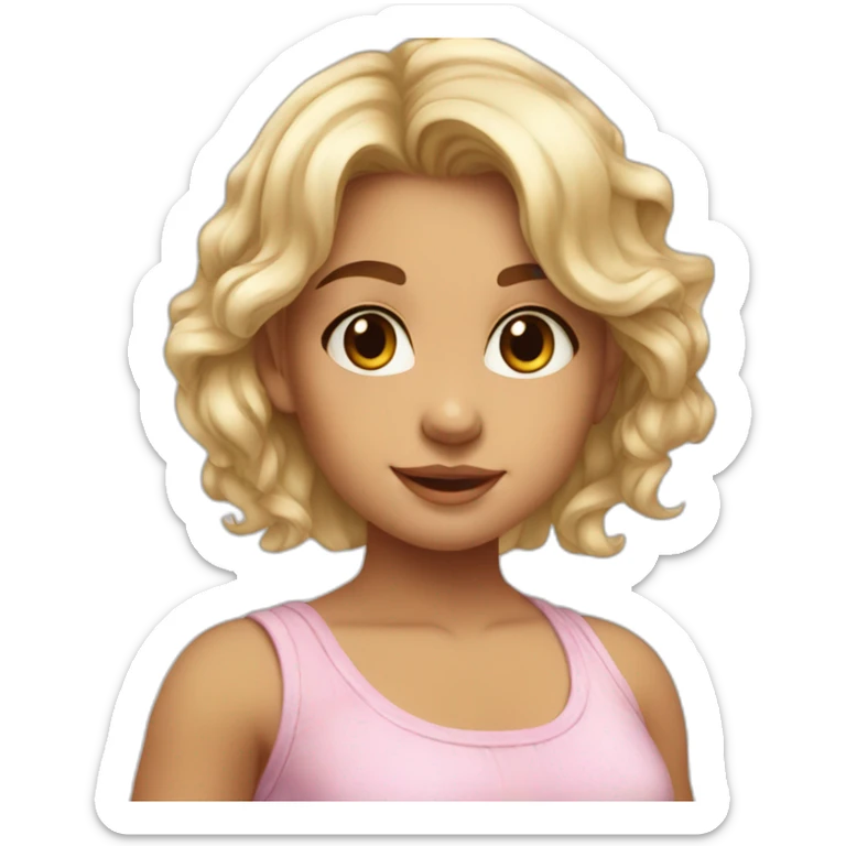 upperbody female young child girl light skin underwear midriff cute adorable sweet sticker