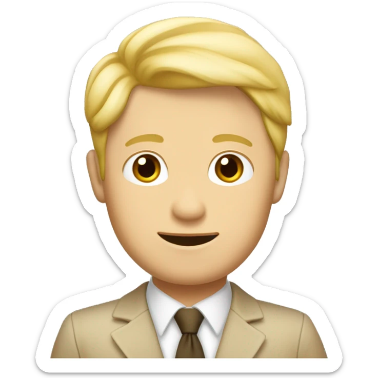 Un seul homme blond, en costume trois pièces de couleur beige sticker