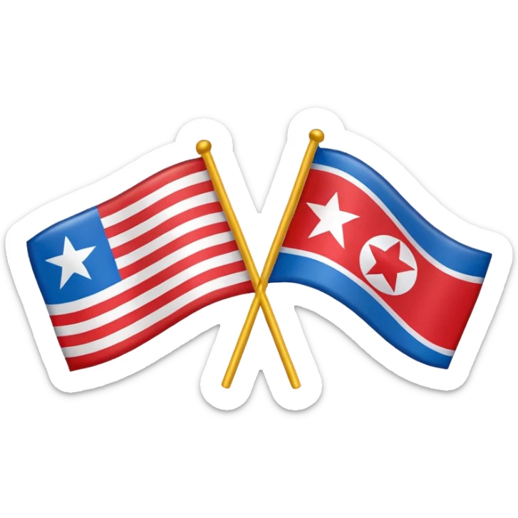 About a emoji flag combination with Puerto Rico + North Korea emoji flag combination sticker