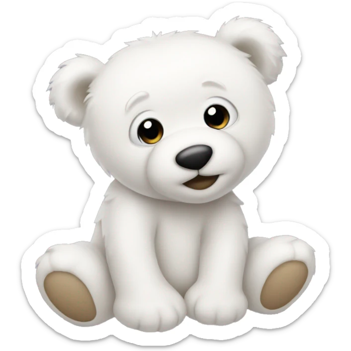 white teddy bear sticker
