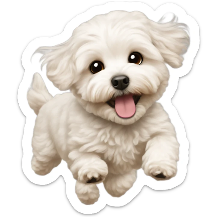 Flying maltipoo sticker