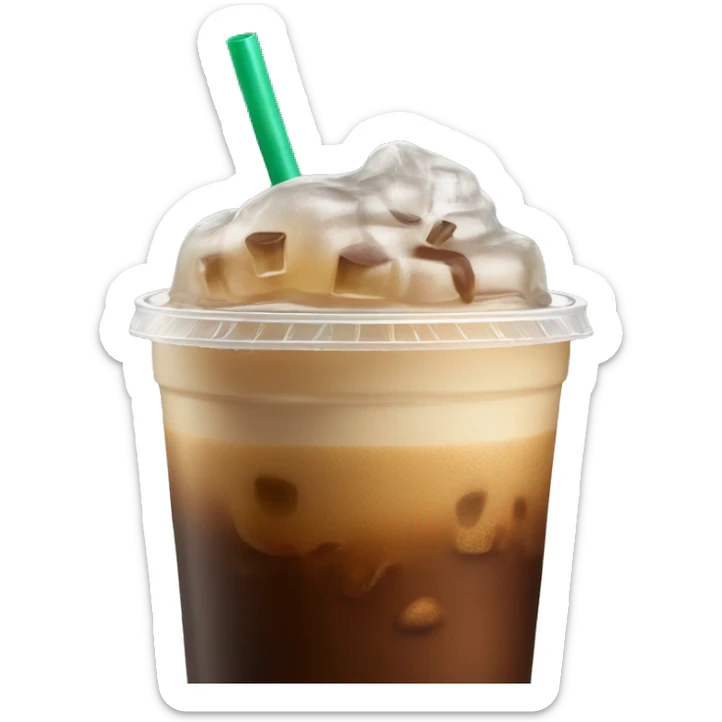 Starbuck ice coffee with ice cubes sticker