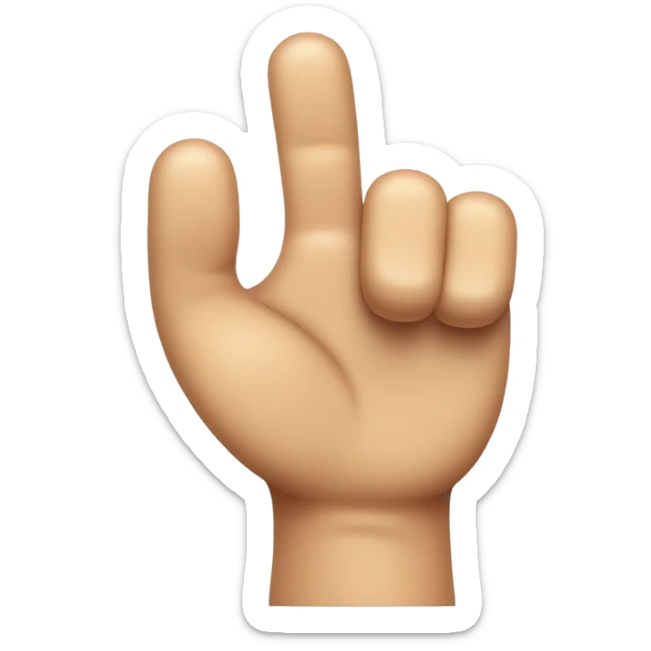 three finger emoji that looks like high five emoji with the thumbs up, index finger and middle finger up sticker