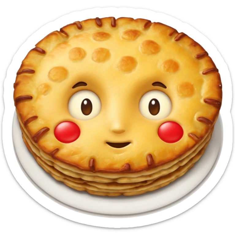 emoji of a Swiss rösti, round, golden and crispy sticker