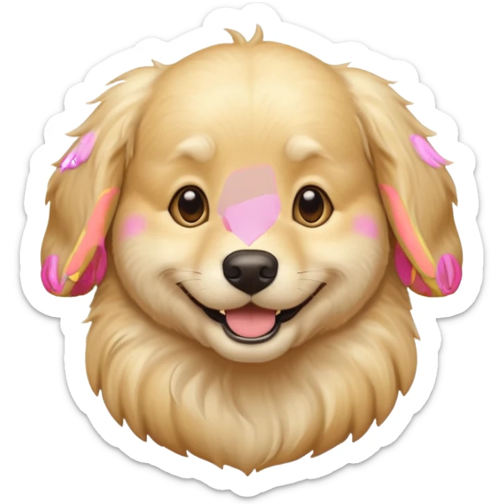 cream golden retriever sticker