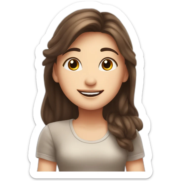 cute brunette white girl praising the sun to the right sticker