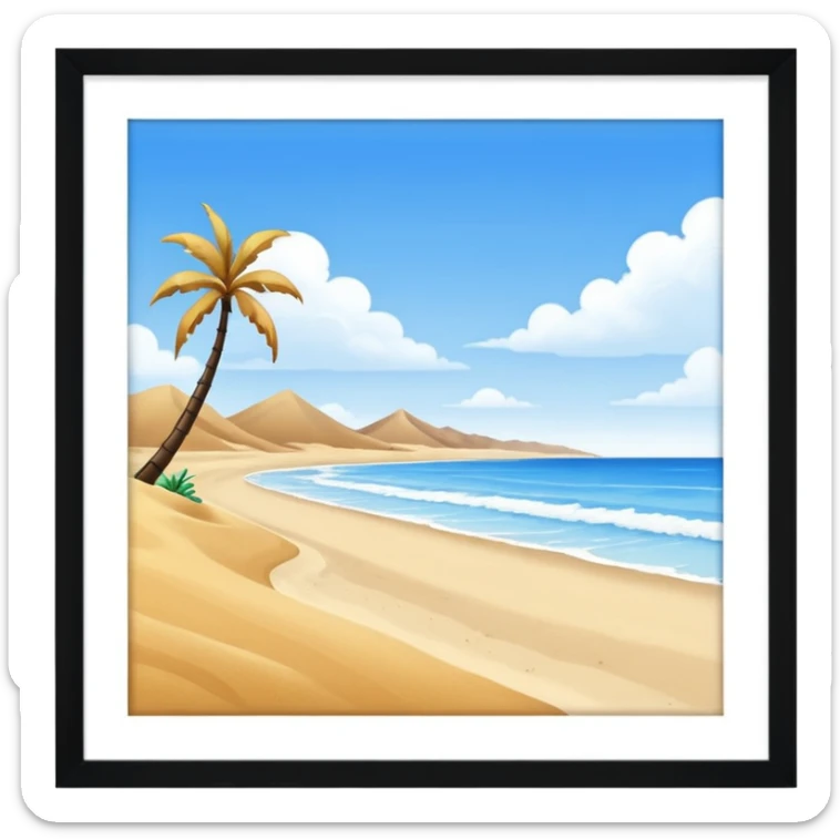 playa paisaje sin que sea un cuadro y que el cielo azul y la arena esten recortada sticker