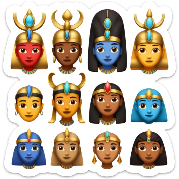 fammi una emoji che rappresenta tutti gli dei egizi sticker