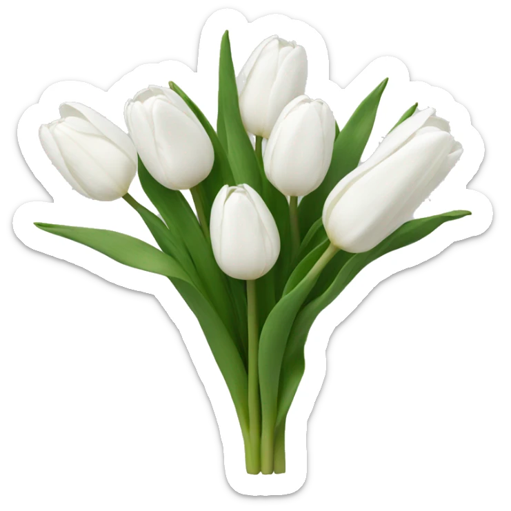 White tulips sticker