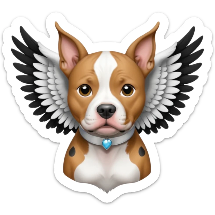 Pitbul manchas blancas y negras, hembra hacerla cln alistas como un angel  sticker