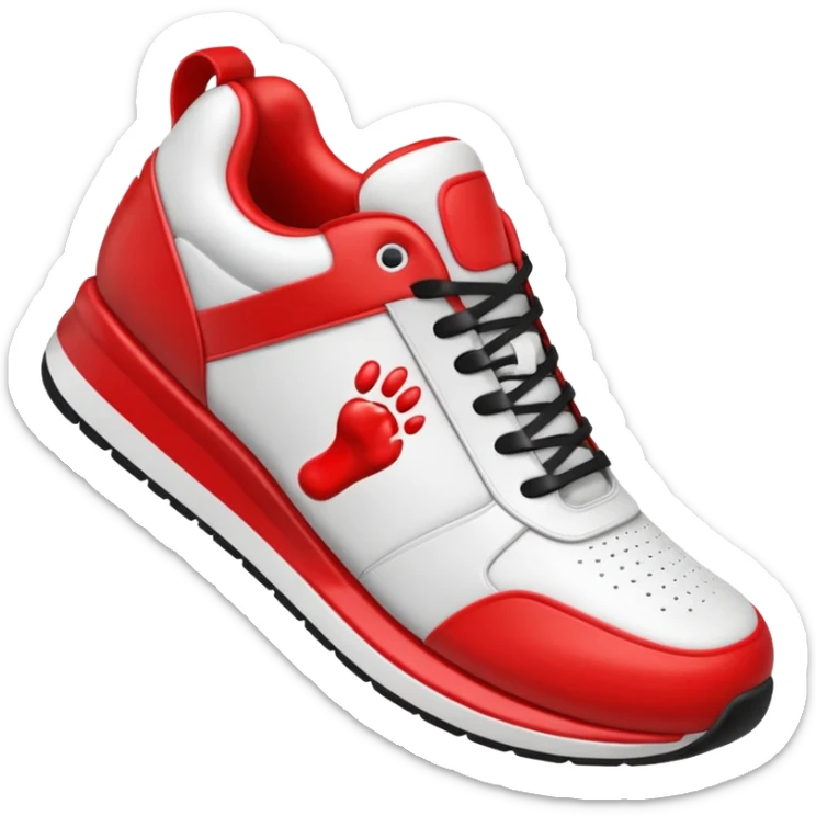 3D Apple-style emoji of a sneaker on a foot pressing down, with a footprint under it.






 sticker