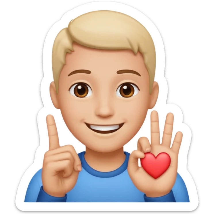 Mix these emojis “😗🥹” and add finger hearts to the sides sticker